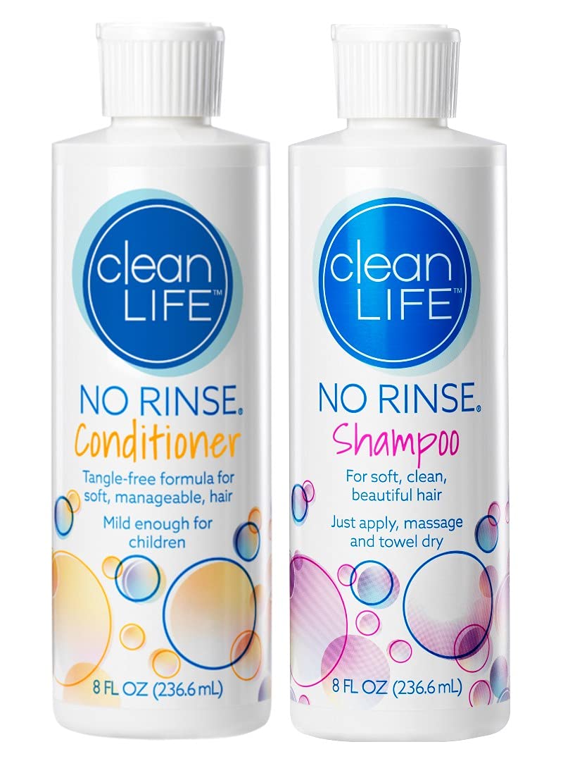 No-Rinse front packaging showing both bottles and benefit of waterless cleaning