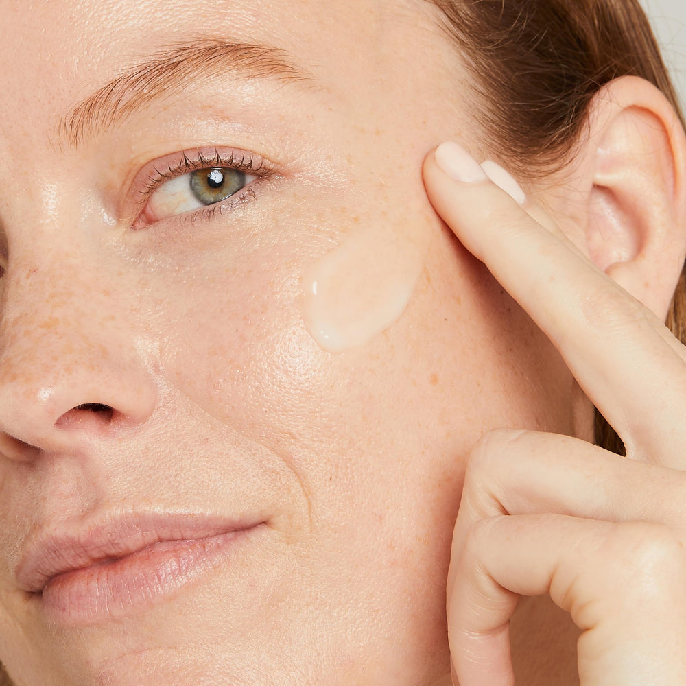 Close-up of No7 serum texture highlighting smooth, hydrating finish benefit