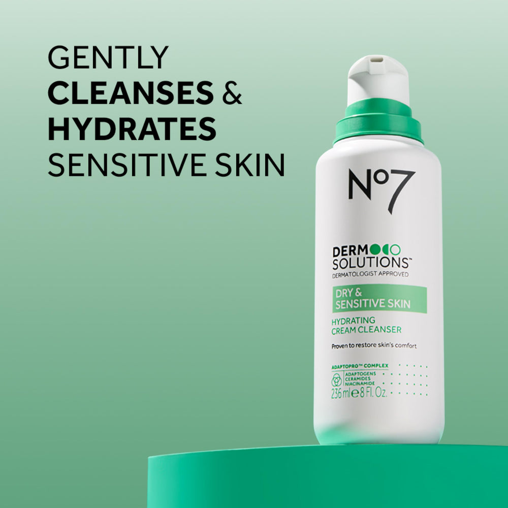 No7 cream cleanser texture close-up highlighting hydrating, smooth consistency