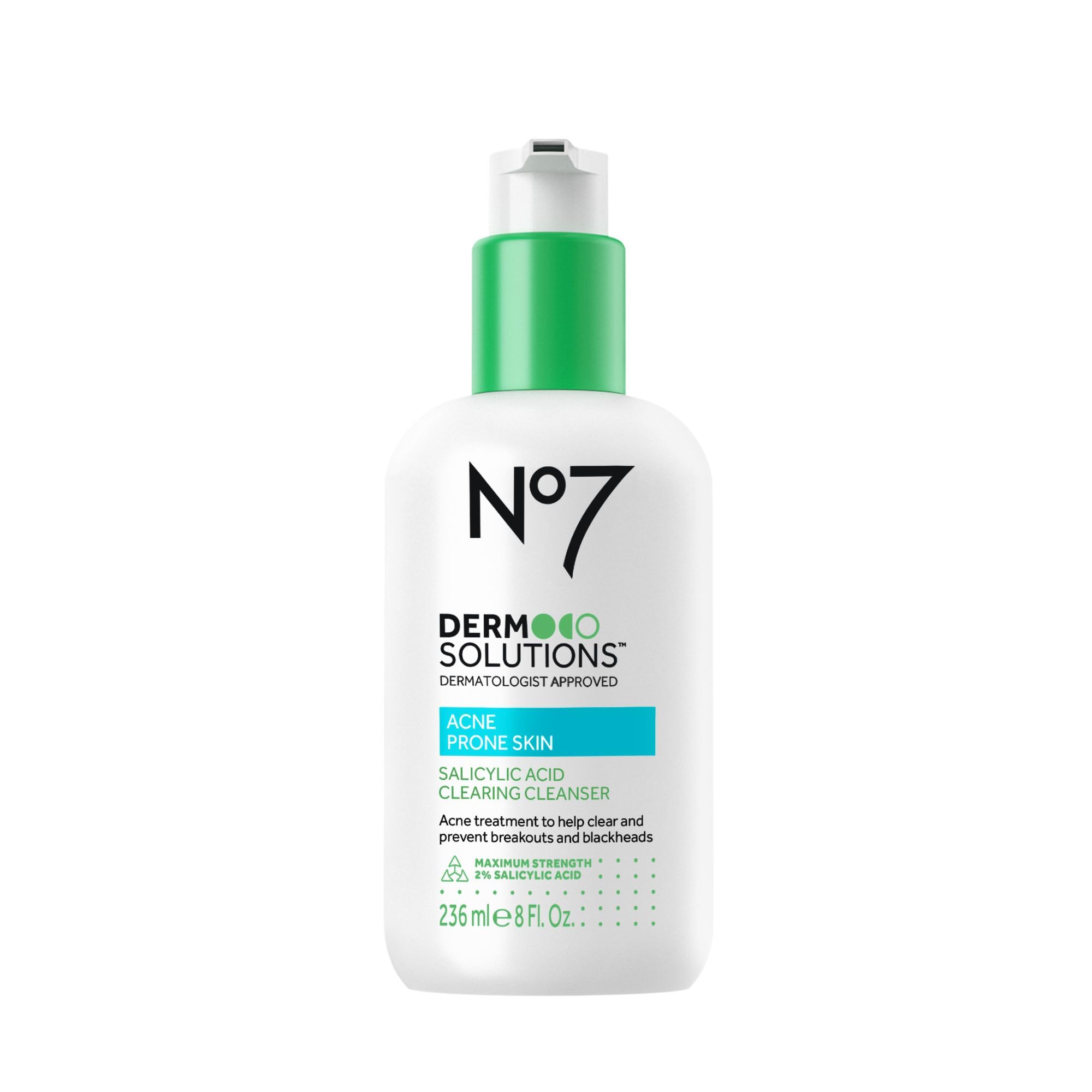 No7 front pump bottle showing product and easy dispensing benefit
