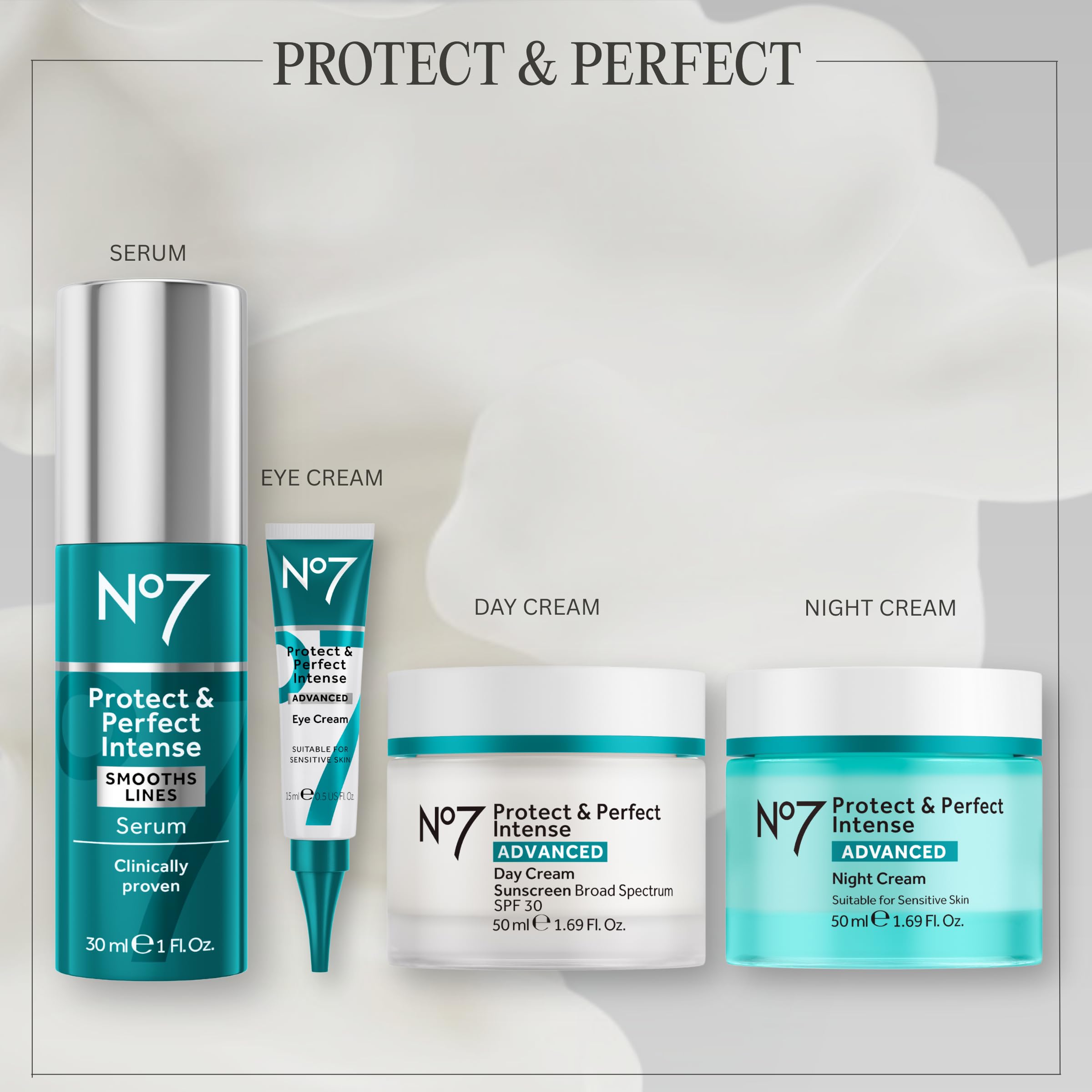 No7 eye cream placed on bathroom counter as part of morning skincare routine