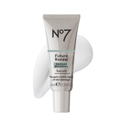 No7 Future Renew front bottle showing sleek packaging and brand benefit