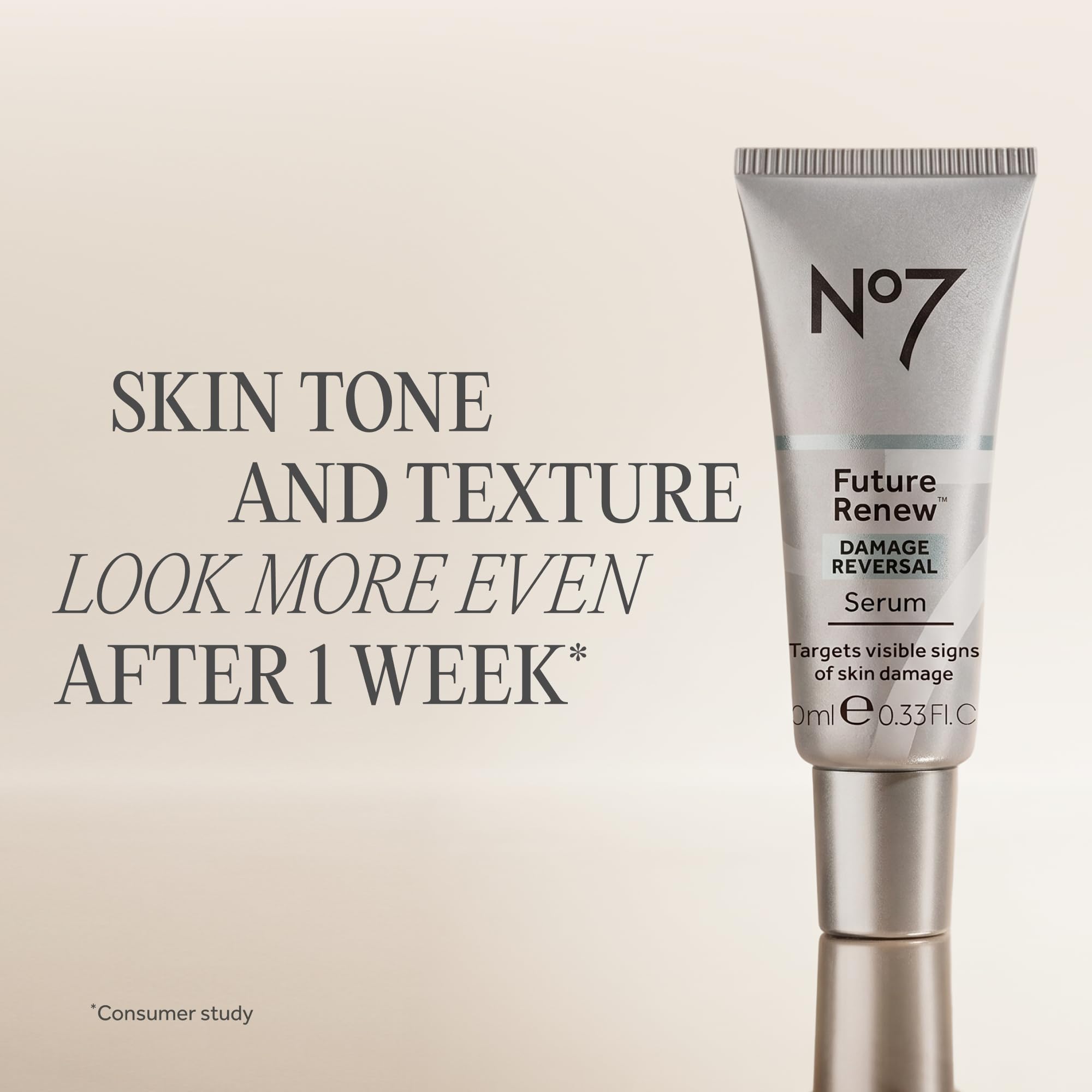 No7 Future Renew ingredient label close-up highlighting niacinamide and hyaluronic acid