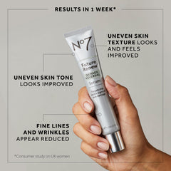 No7 night cream jar next to hand for size and application clarity