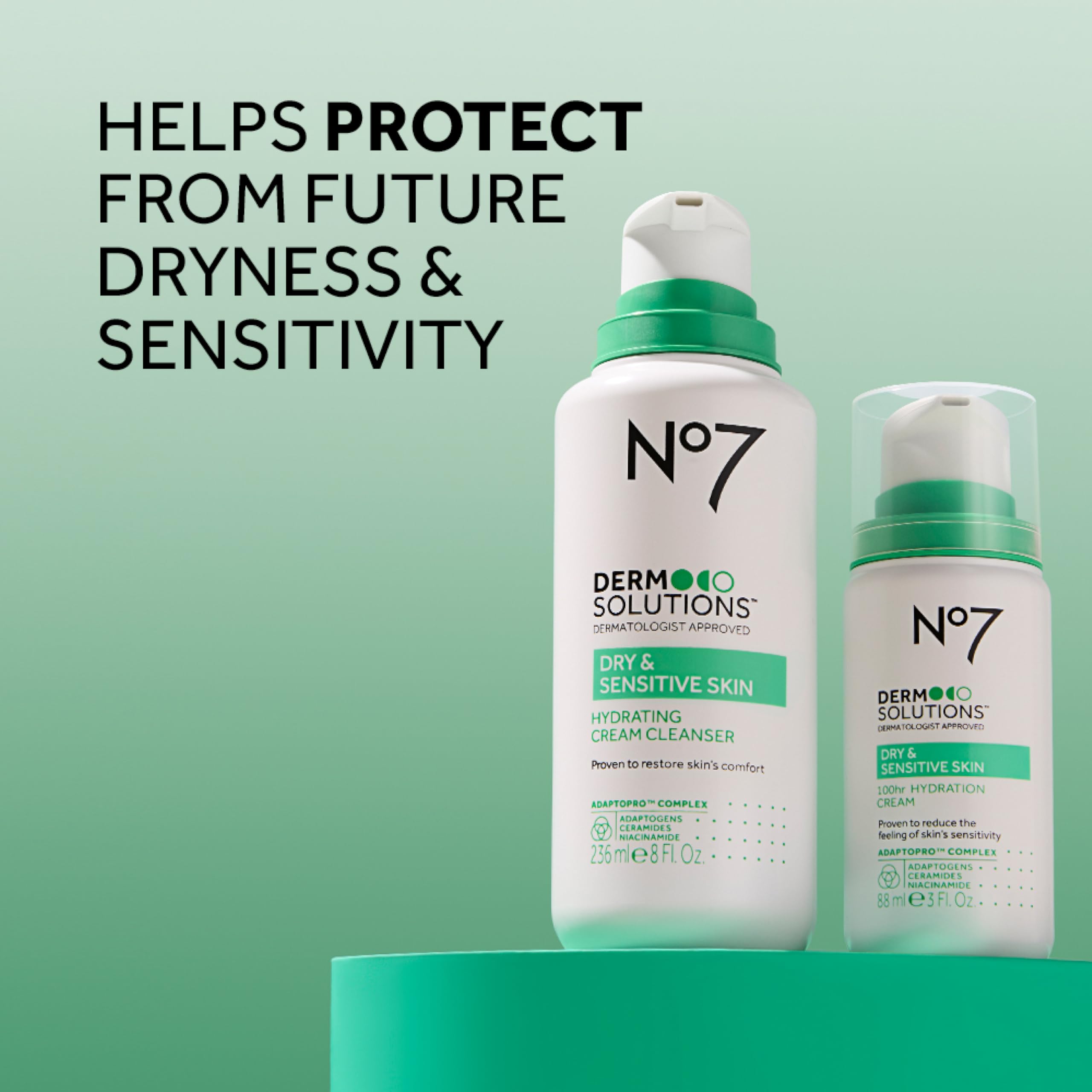 No7 ingredients visual with ceramides and niacinamide indicating barrier support