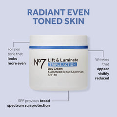 No7 broad spectrum SPF 30 day cream tube showing lightweight protection
