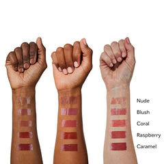 No7 blush swatches on arm showing sheer color and buildable coverage benefit
