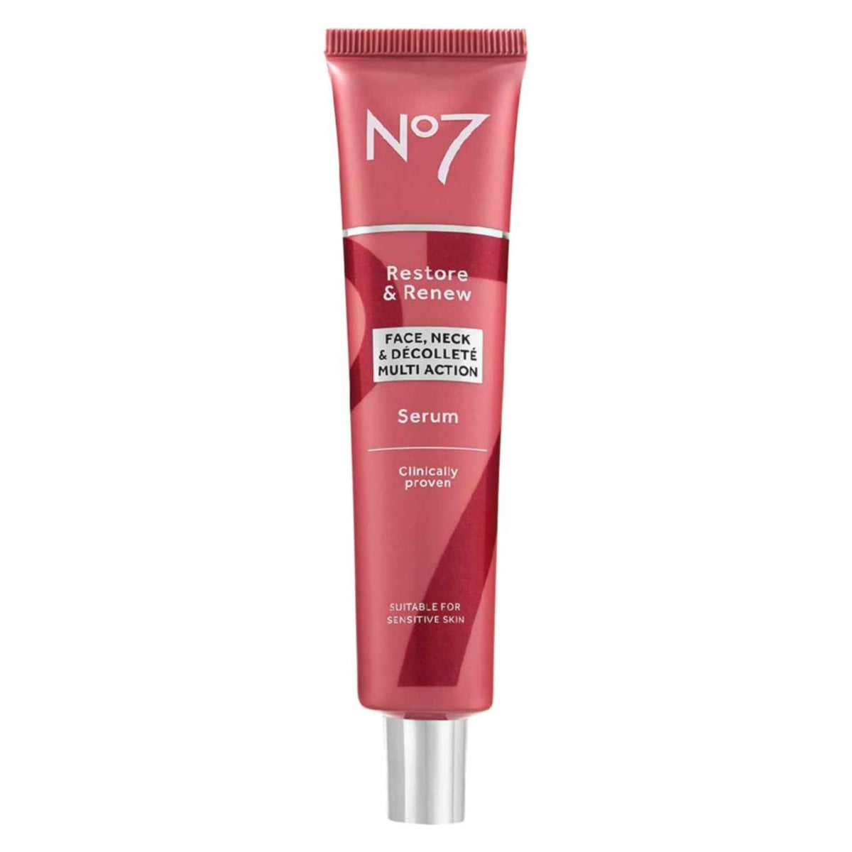 No7 bottle pipette dispensing serum, shows precise application and luxury finish