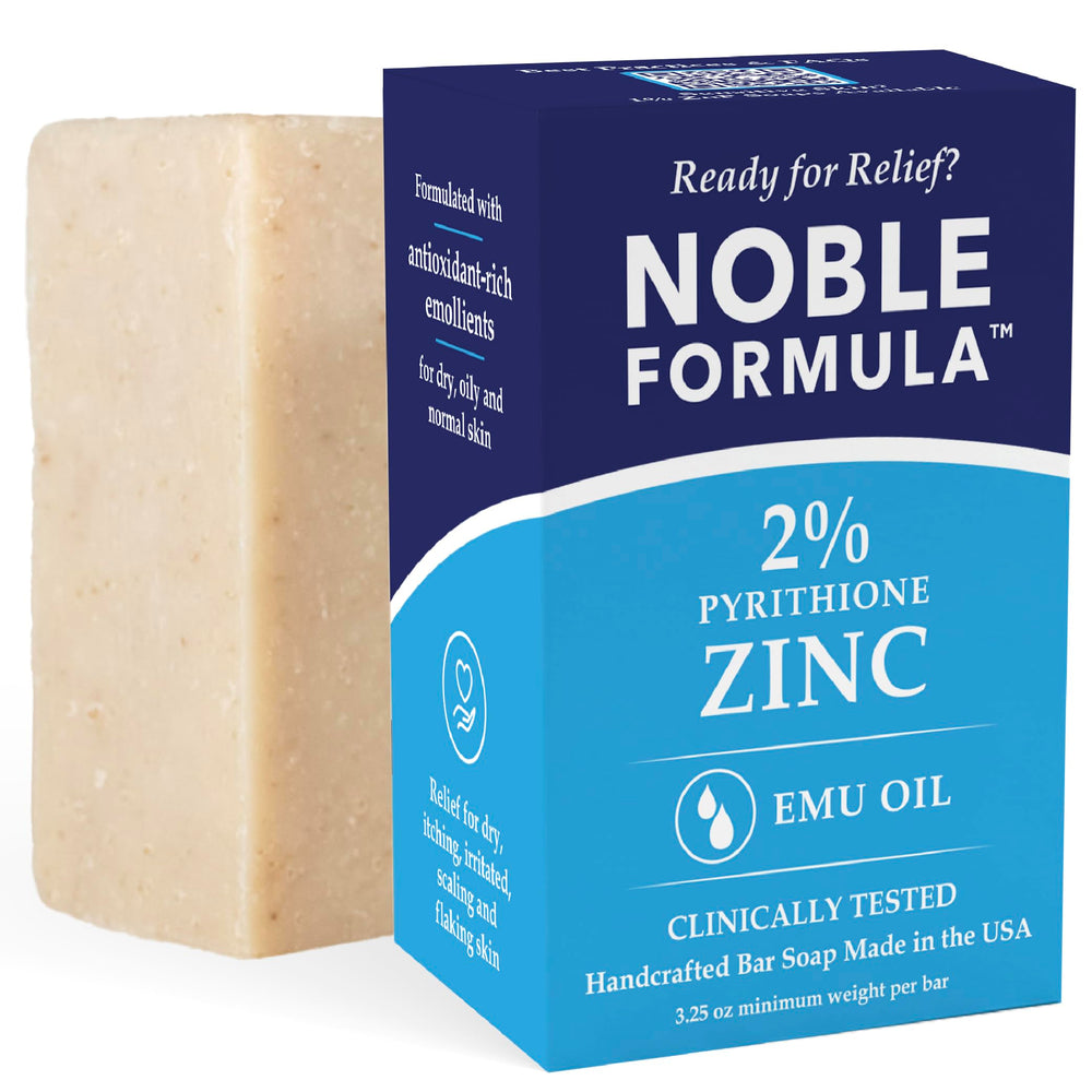 Noble Formula front packaging showing bar and claims, highlights soothing benefits