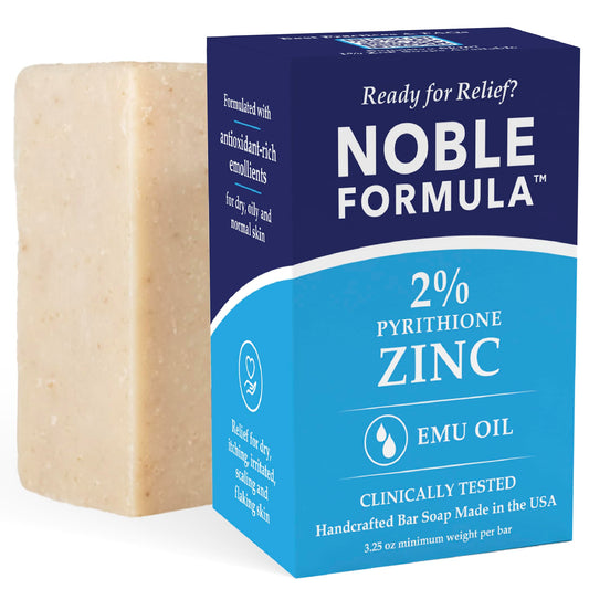 Noble Formula front packaging showing bar and claims, highlights soothing benefits