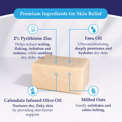 Noble Formula label listing 2% pyrithione zinc and emu oil, clarifies active ingredients