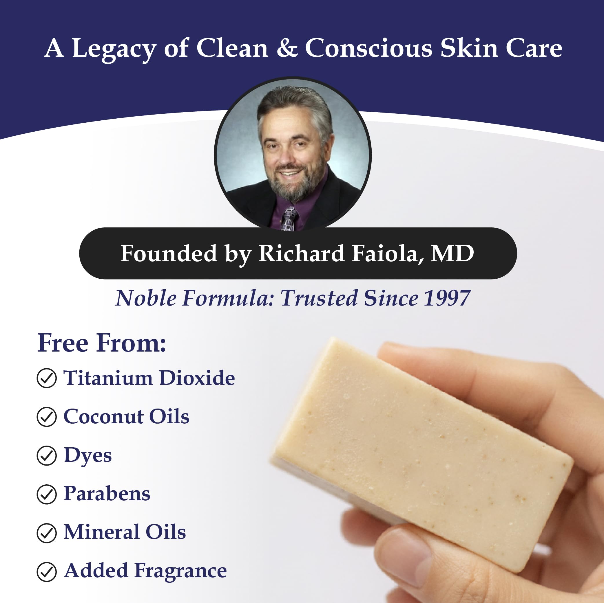 Noble Formula soap applied to scalp illustrating clarifying action