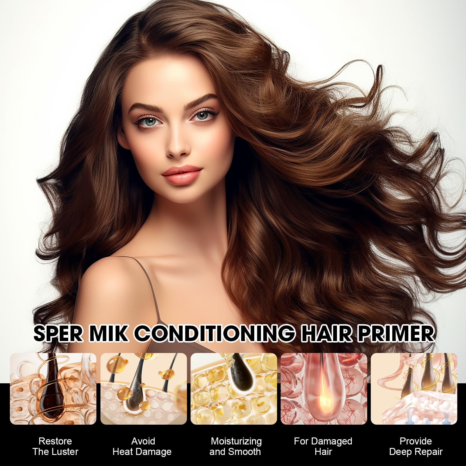 Nodfens spray mist dispersing over hair for easy detangling and reduced frizz