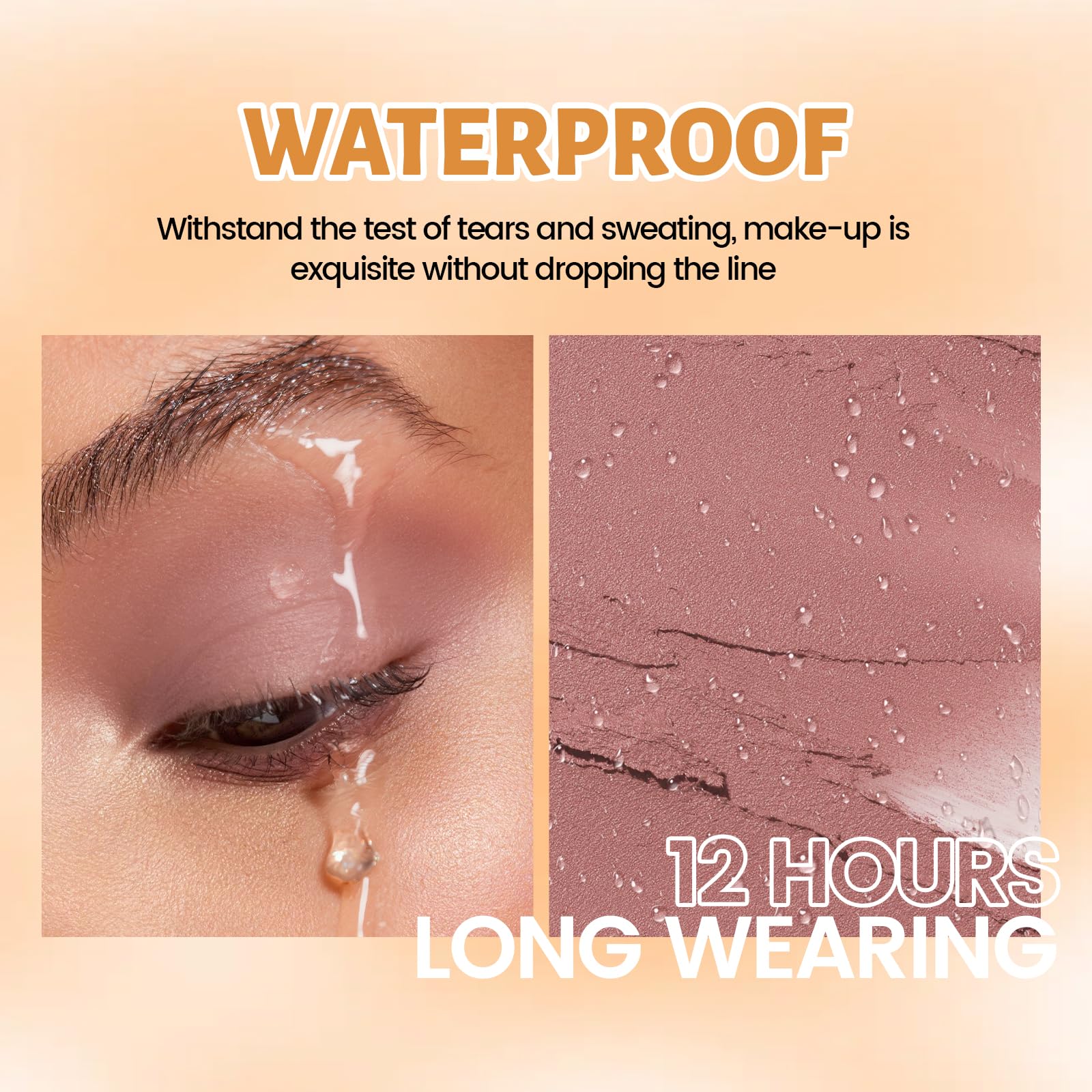 Noerrors application on eye demonstrating blended nude shade for quick everyday makeup