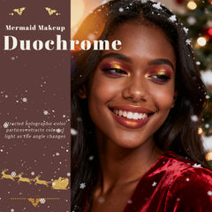 Noerrors close-up of burgundy gold pan showing glitter reflectivity for bold looks