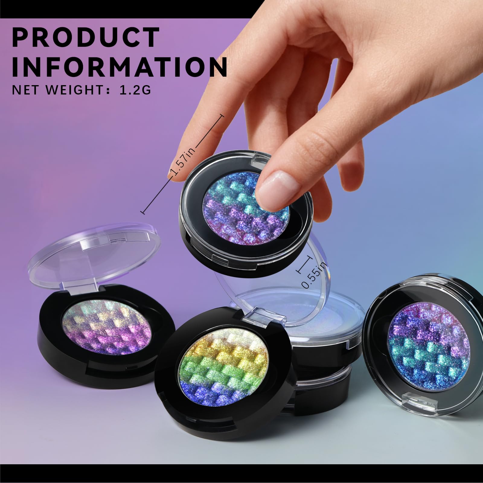 Noerrors cheek highlight use showing holographic sheen and luminous boost