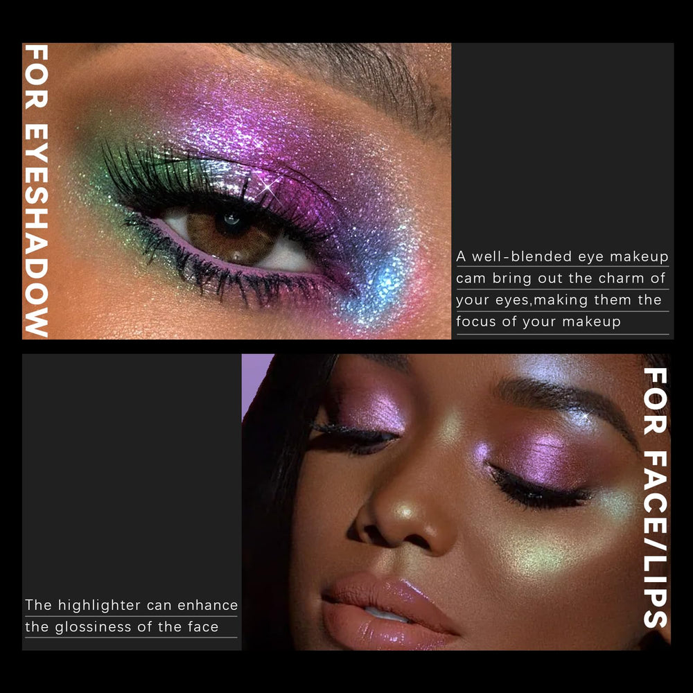 Noerrors on-model eye showing blue-pink shift and dramatic visual impact