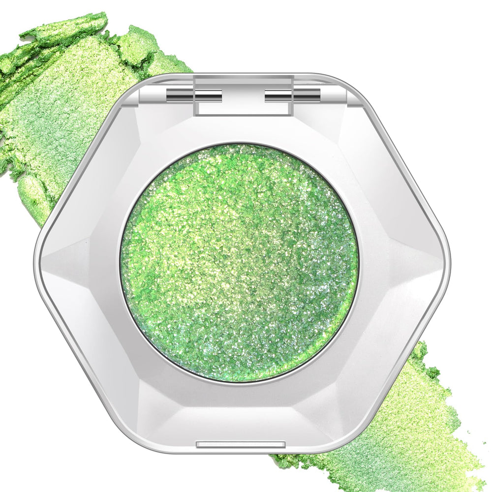 Noerrors front pan showing green gold duochrome with bold payoff