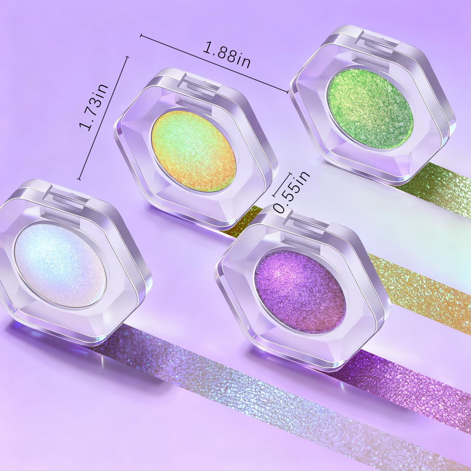 Noerrors on model at festival emphasizing luminous iridescent finish