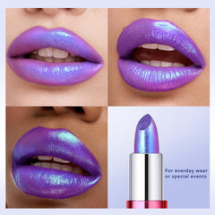 Noerrors open lipstick bullet showing holographic shimmer ready-to-apply benefit
