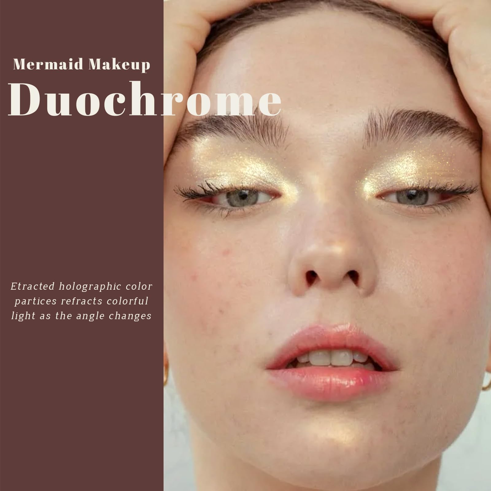Noerrors open palette displaying champagne gold duochrome shades for versatile looks