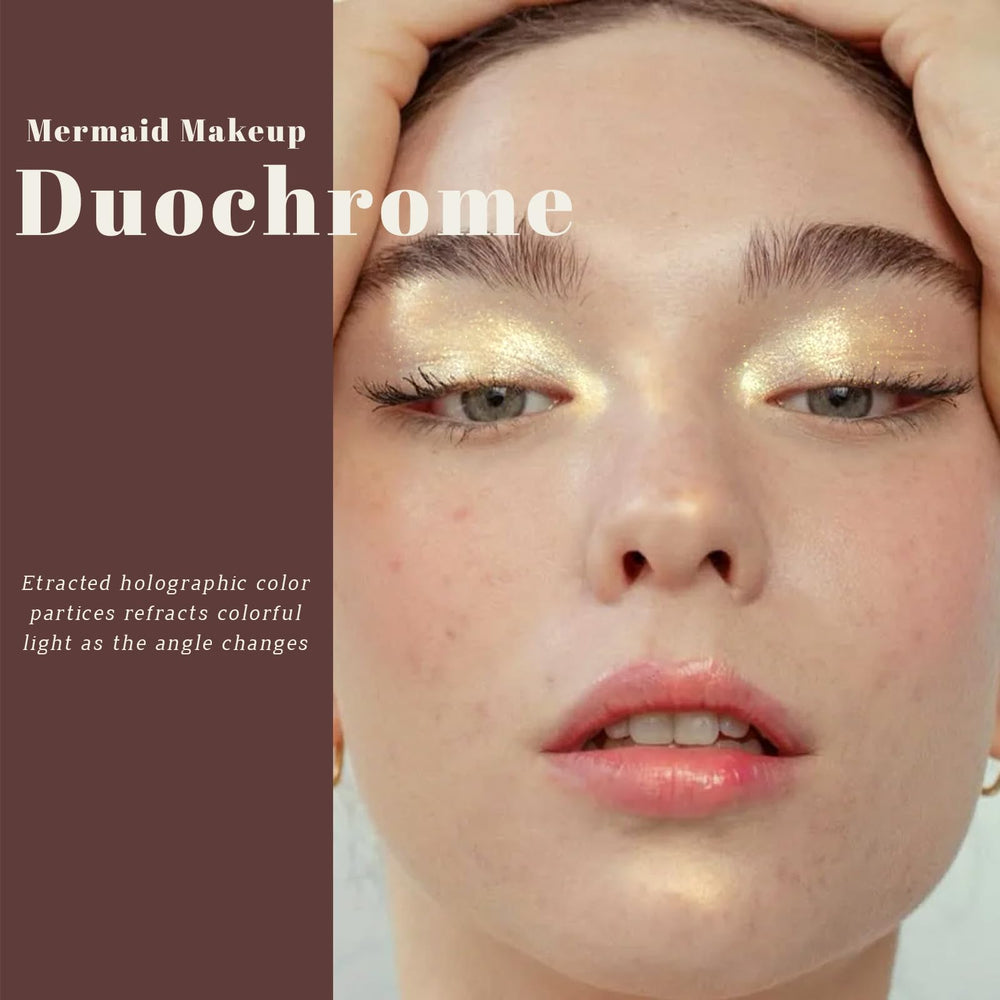 Noerrors open palette displaying champagne gold duochrome shades for versatile looks