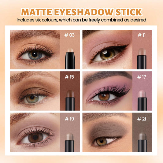 Noerrors open sticks array displaying all six shades for versatile natural looks