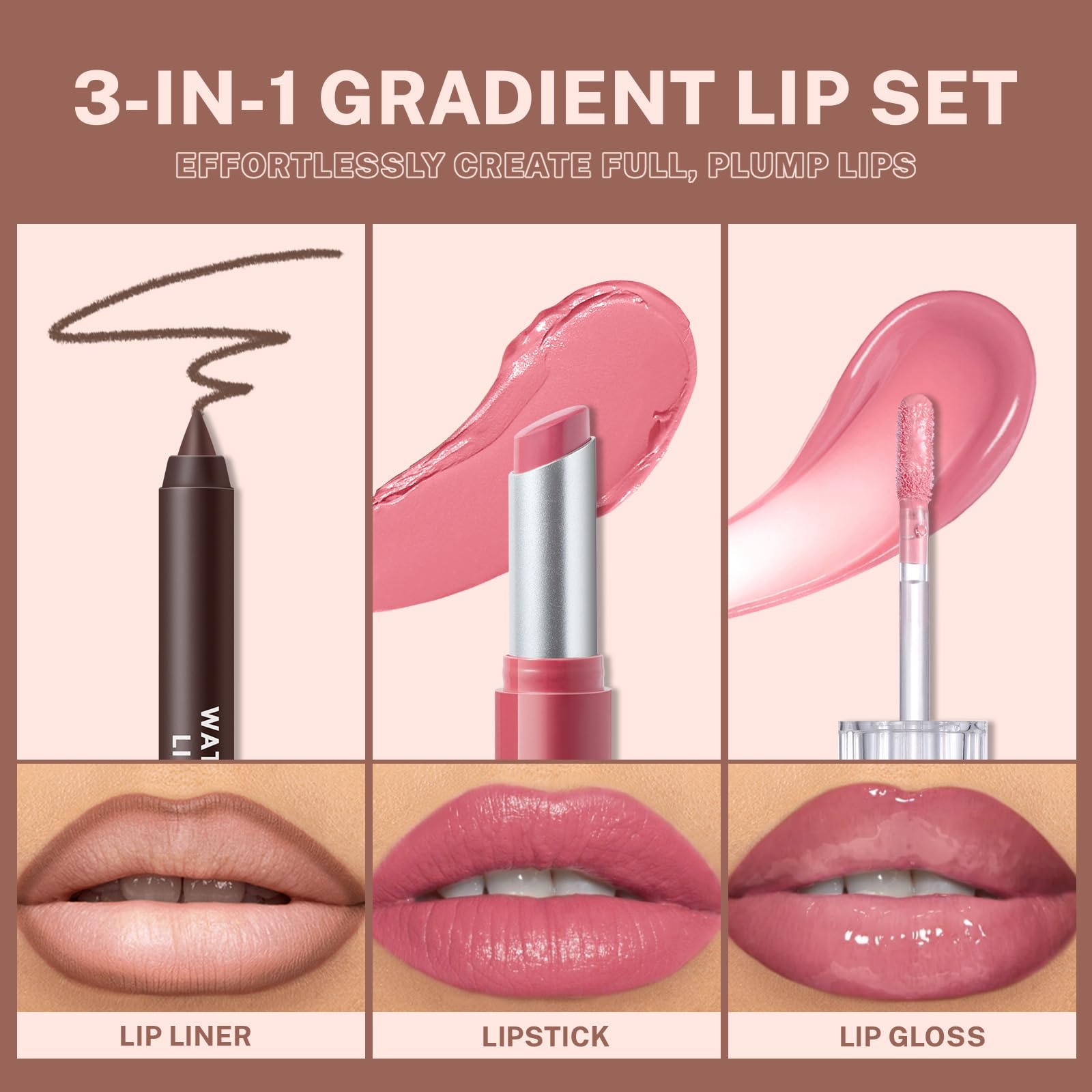 Noerrors lip trio held in hand for scale and portable convenience