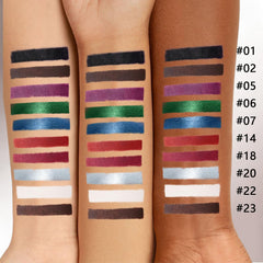 Noerrors waterline demonstration showing waterproof liner resisting smudging and staying vivid