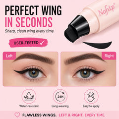 Nofitp right cat-eye stamp detail producing a clean mirrored wing quickly