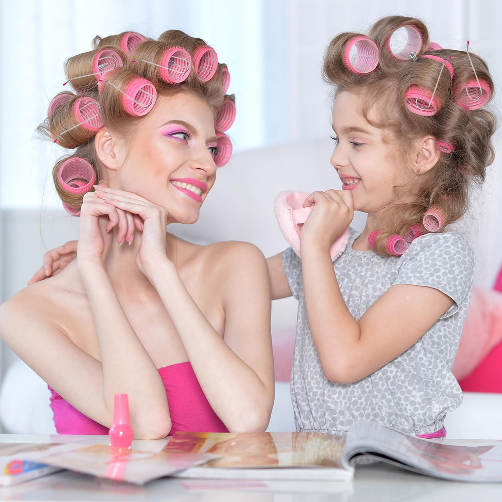 Nogeqi clips and rollers on vanity illustrating ready-to-use styling convenience