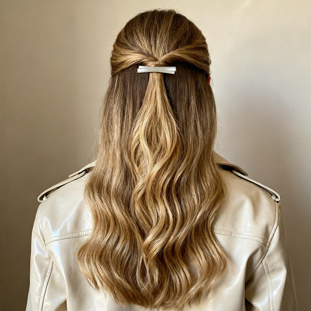 Nogeqi barrettes staged on desk to show portable styling convenience
