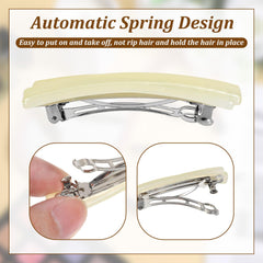 Nogeqi barrettes in hand to show compact size and easy styling