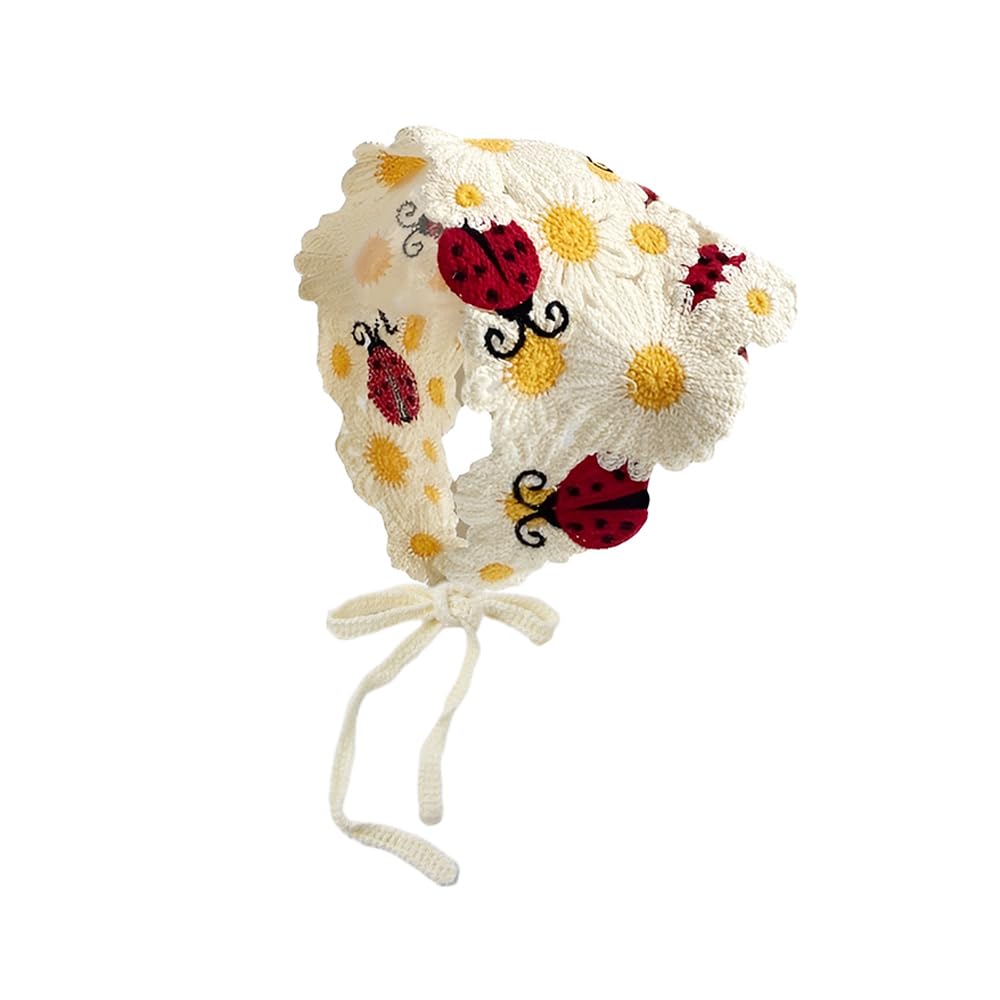 NOIAFZY front view of headband showing ladybug and neat edge, adds charm