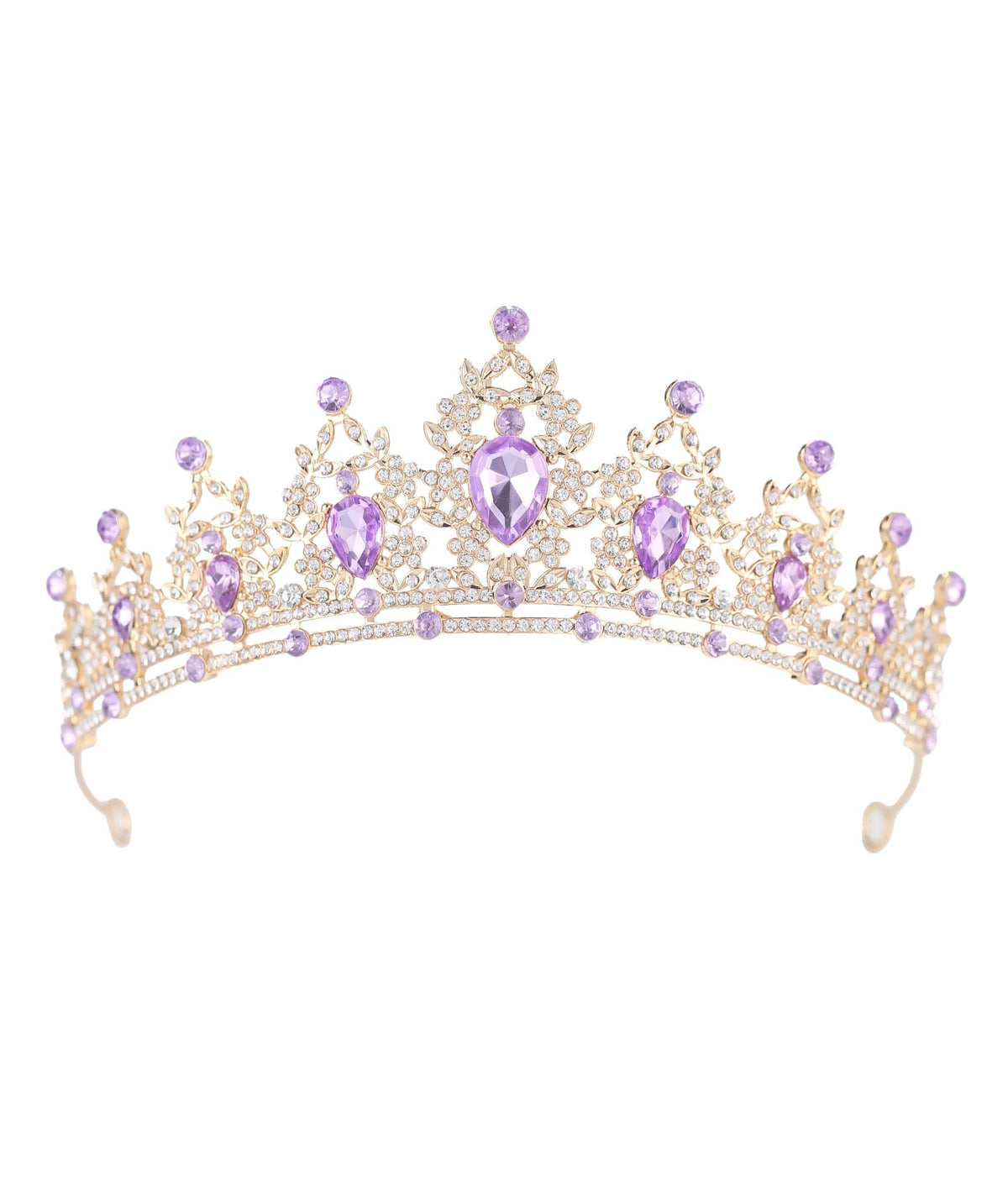 NOIMTTY front view crystal crown showcasing elegant sparkle and bridal appeal