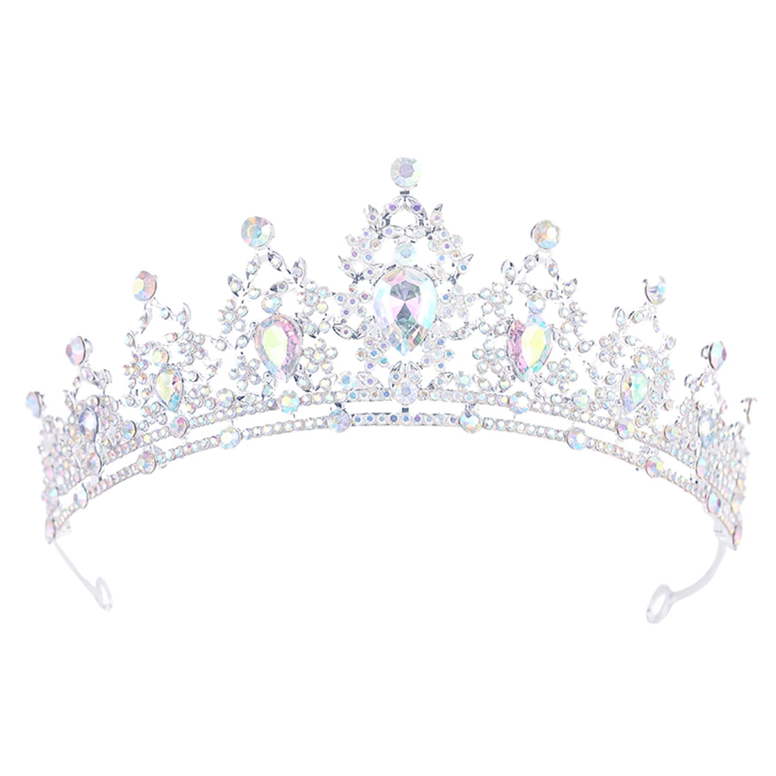 NOIMTTY front view crystal tiara showcasing sparkle and lightweight elegance