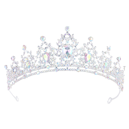 NOIMTTY front view crystal tiara showcasing sparkle and lightweight elegance