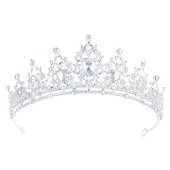 NOIMTTY front view crystal tiara showcasing sparkle and lightweight elegance