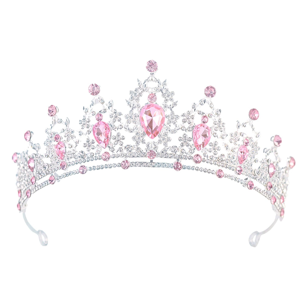 NOIMTTY tiara front view showing full rhinestone pattern and regal sparkle