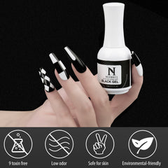 noirwhite white gel bottle label close-up showing creamy opacity