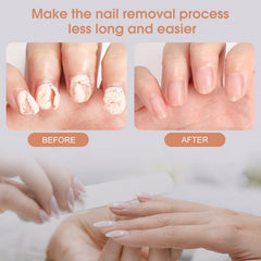 noiunal application on fingernail in use demonstrating quick polish lifting