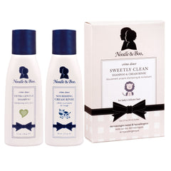 Noodle & Boo front-packaging bundle showing gentle baby shampoo and cream rinse for soft hair