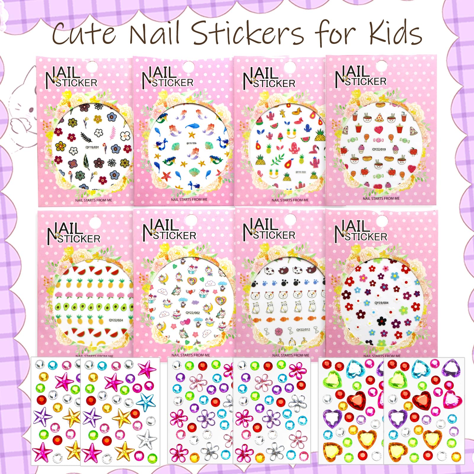 nooepc acrylic mini gems close-up highlighting sparkle and detail