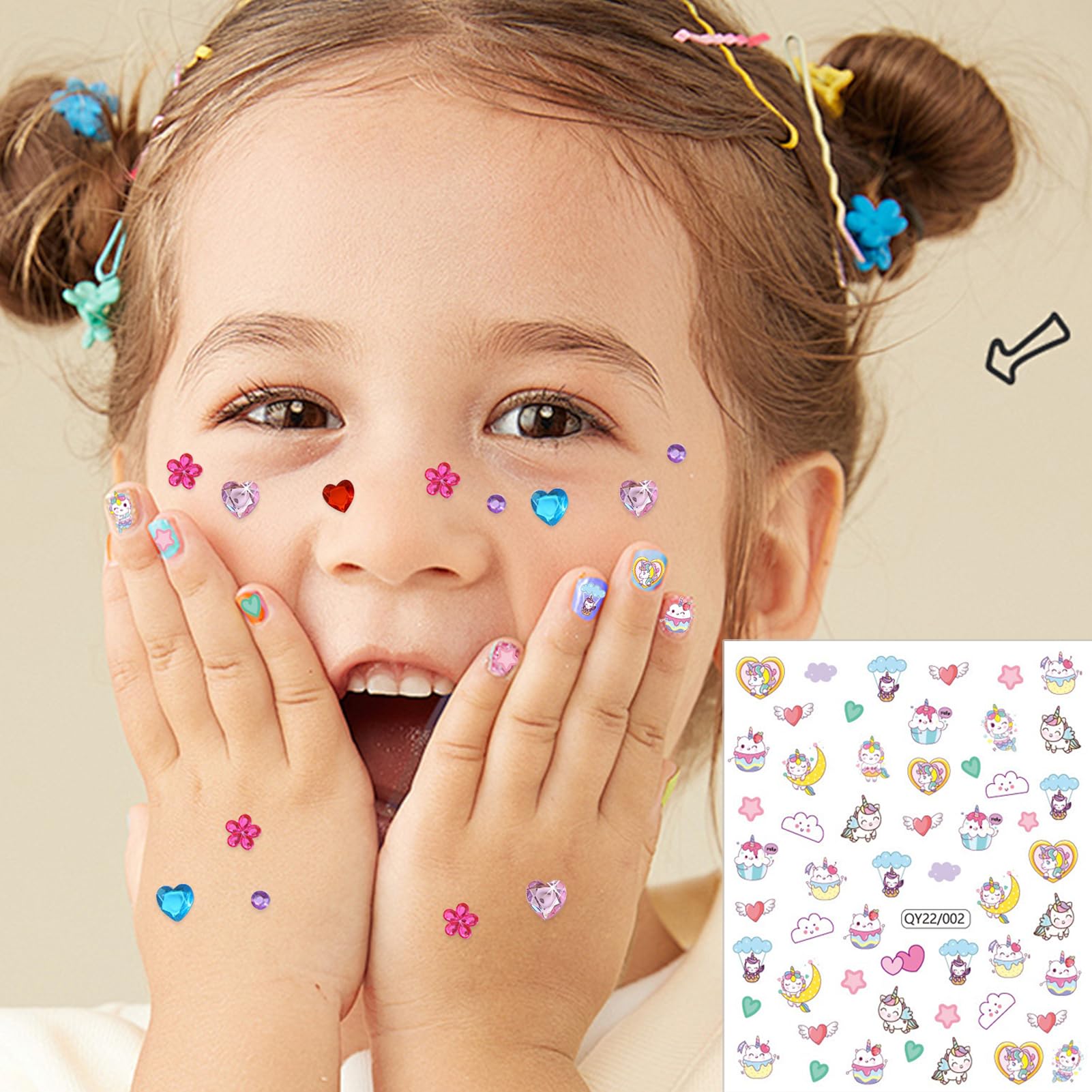 nooepc decal sheet with flowers unicorns and fruit for playful looks