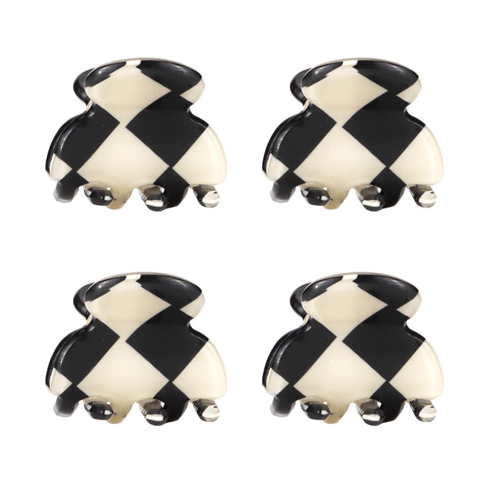 Ｎｏｏｎｈｏｒｓｅ front view of four checkered clips, shows neat storage benefit