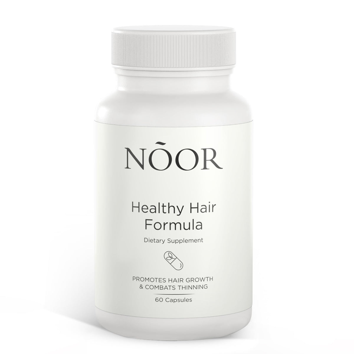 NOOR HAIR front bottle view showing label and benefits