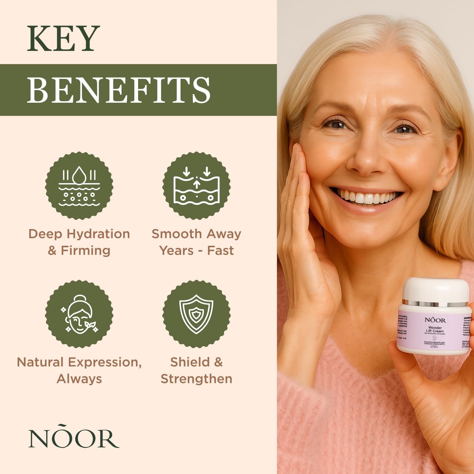NOOR HAIR close-up cream texture demonstrating fast absorption and smooth finish