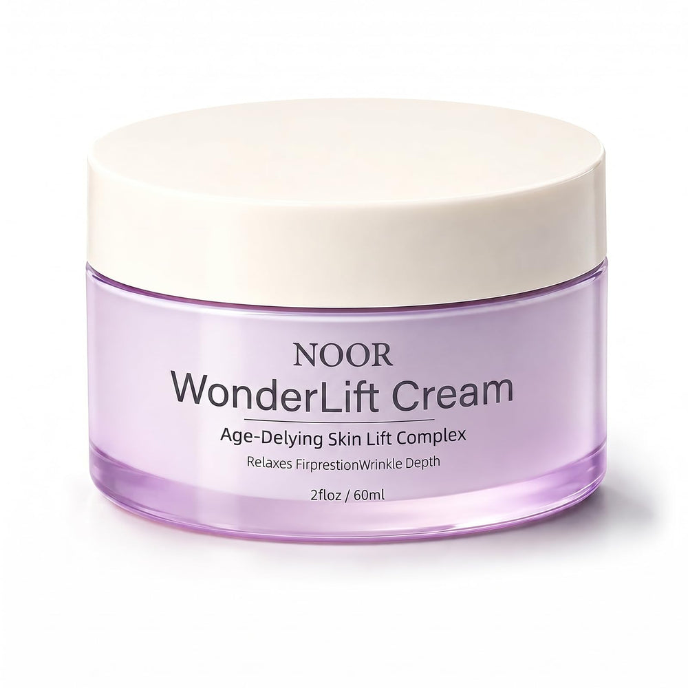 Noor Wonderlift front jar showing clear branding and elegant packaging benefit: professional look