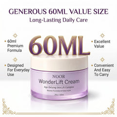 Noor Wonderlift jar on a bathroom vanity in lifestyle setting for everyday routine benefit