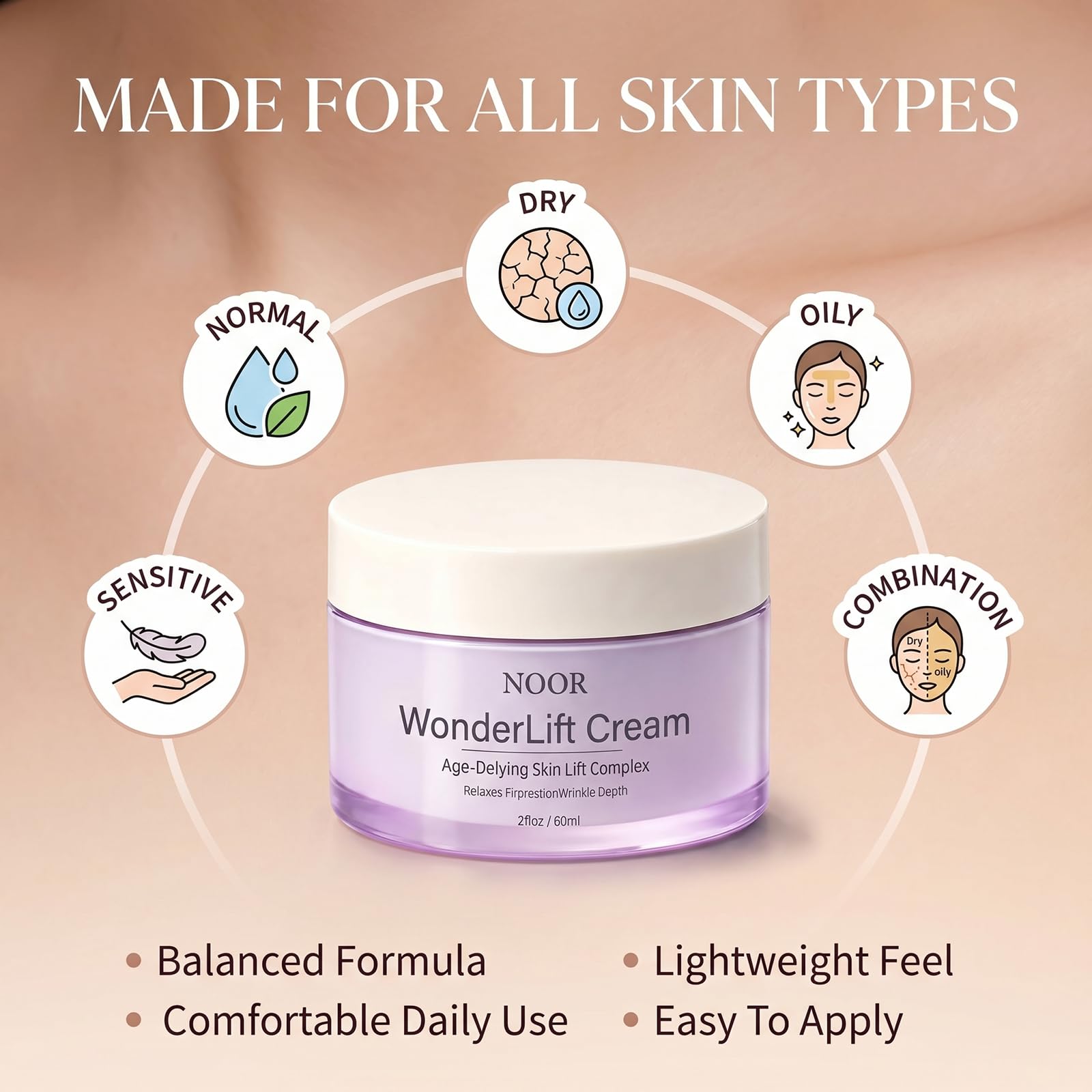 Noor Wonderlift product label close-up revealing key natural ingredients benefit transparency